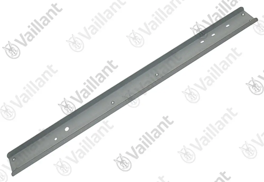 Metallische Halteleiste von Vaillant, lang und flach, mit mehreren Bohrlöchern zur Montage.